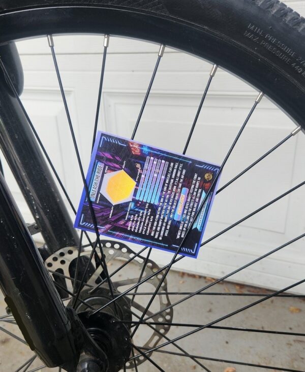 Back of BMX Spoke Card #1 “The Stunt King” from Ride Bikes More Series 1 – limited edition