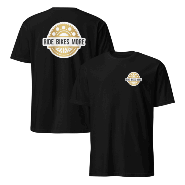 Ride Bikes More Drop 001 t-shirt front and back view combined